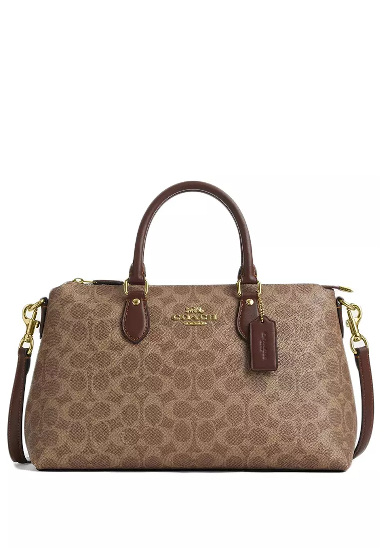 Buy Coach Georgia Satchel Bag In Signature Canvas Tan/Brown 2025