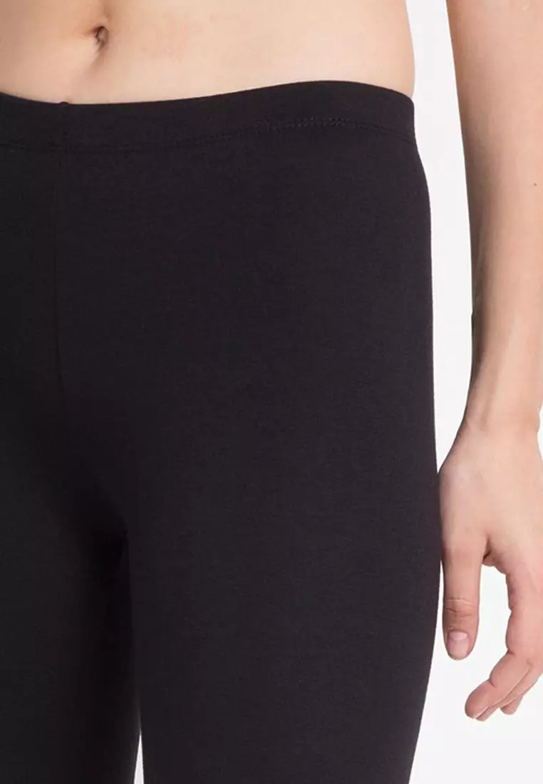Basic Legging Capris Cotton - Black