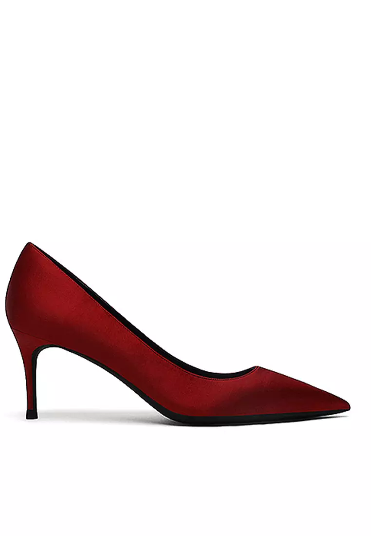 6CM Silk Fabrics Pointed High Heel Shoes HZL163