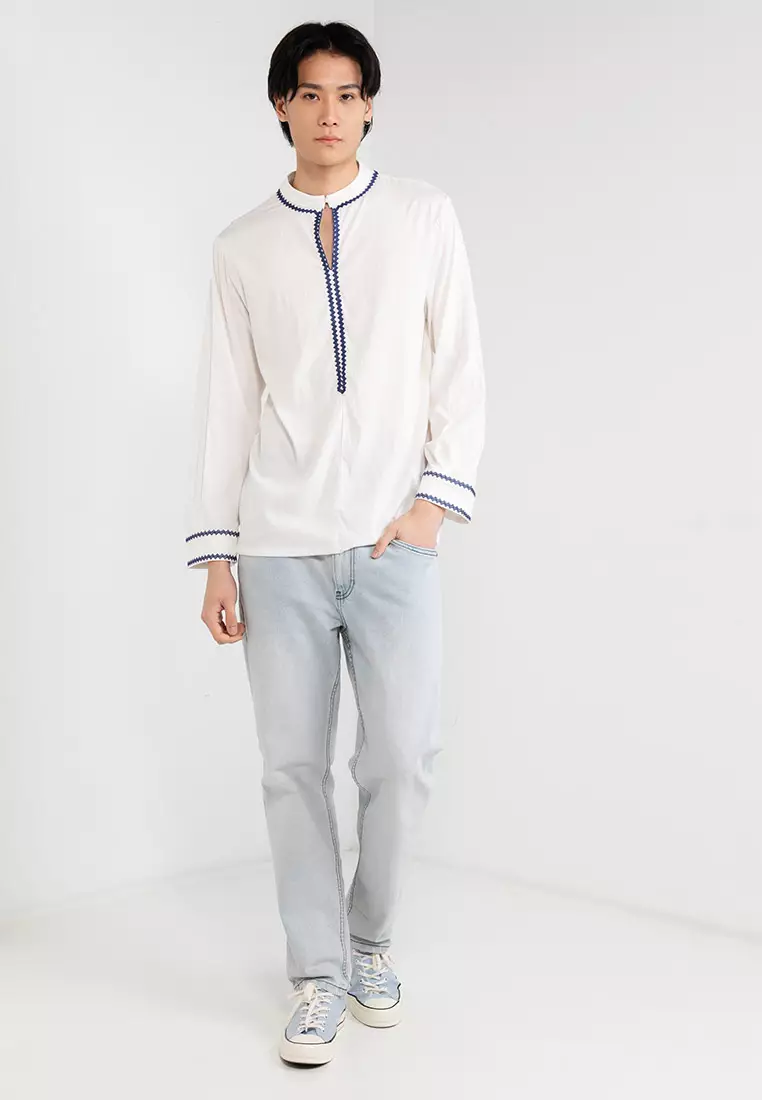 Men’s Collar Embroidered Shirt