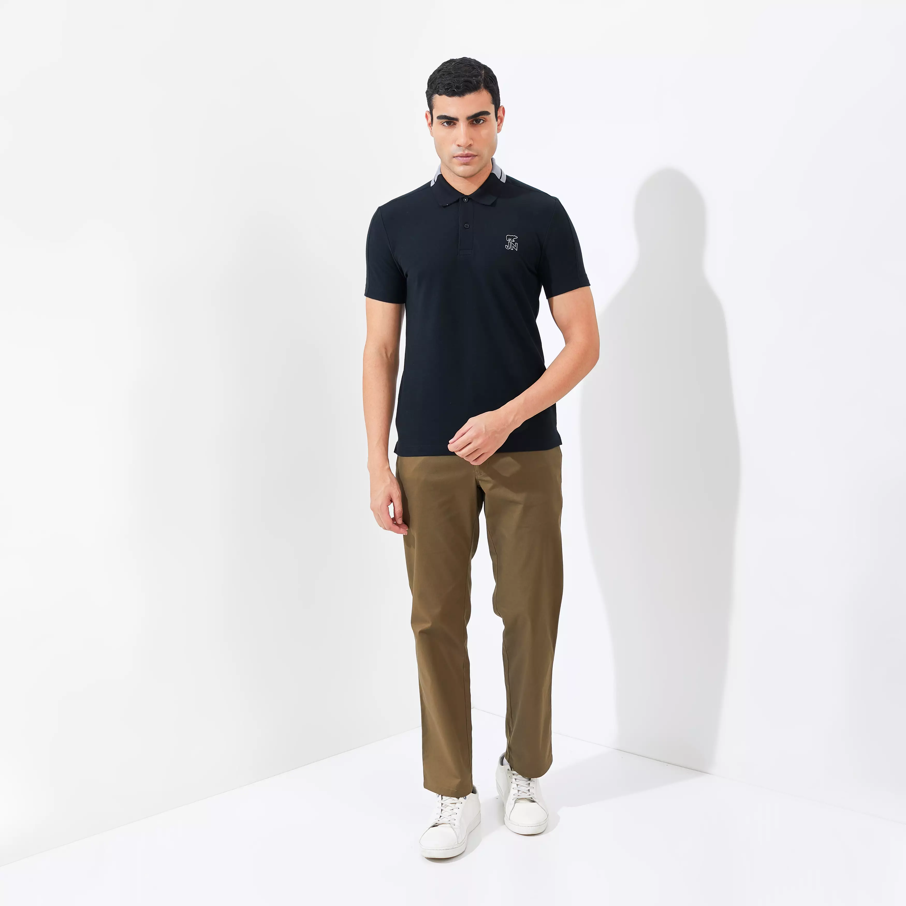 Jack Nicklaus Harvard Polo Shirt Pria Slim Fit Black Colour Black