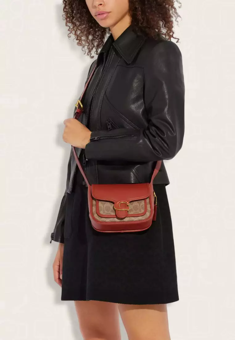 Coach Tabby Messenger 19 In Signature Canvas Tan Rust