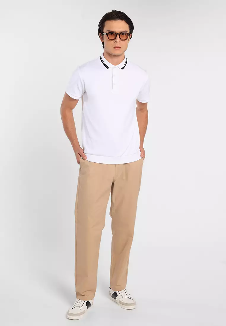MANZONE- Celana Panjang Pria Relaxed Fit Deva 02 - Beige Warna Beige