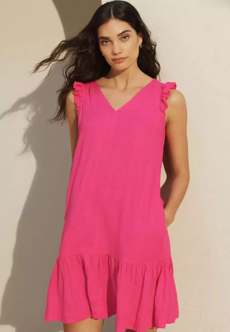 Buy NEXT Tiered Linen Blend Summer Dress 2025 Online ZALORA