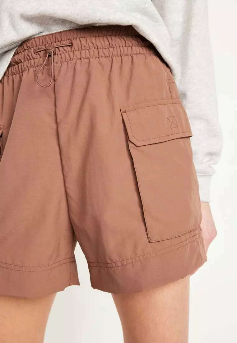 High-Waisted Cargo Utility Shorts -- 5-inch inseam