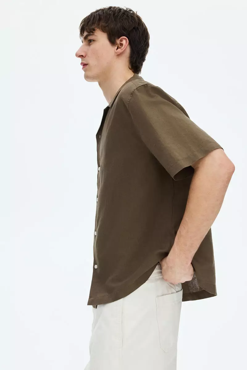 Relaxed Fit Linen-blend resort shirt