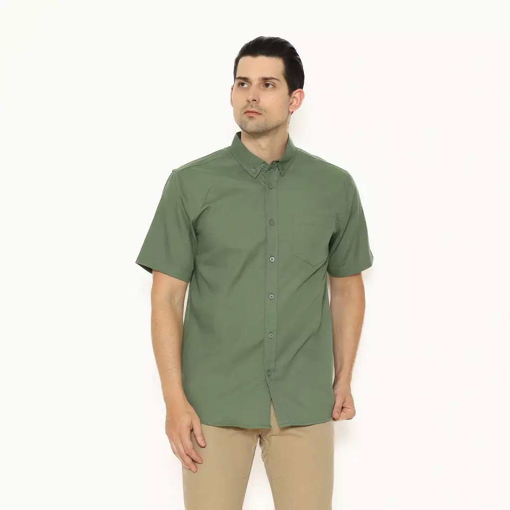 AMK Kemeja Pria Lengan Pendek SHS KAZUKI S/S Green