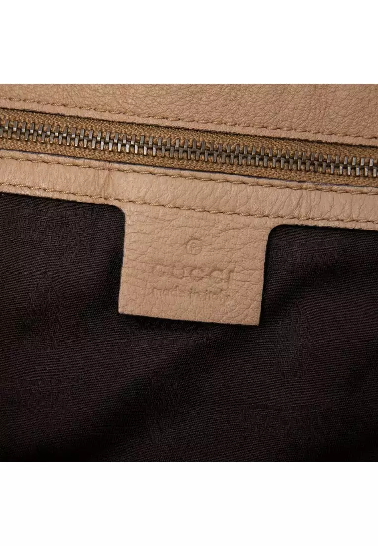 Pre-Loved Gucci Large Pebbled Calfskin Jungle Satchel
