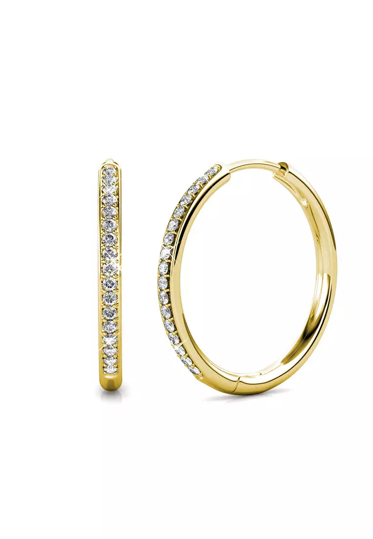 Her Jewellery Chic Earrings Yellow Gold Luxury Crystal Embellishments plated with 18K Gold