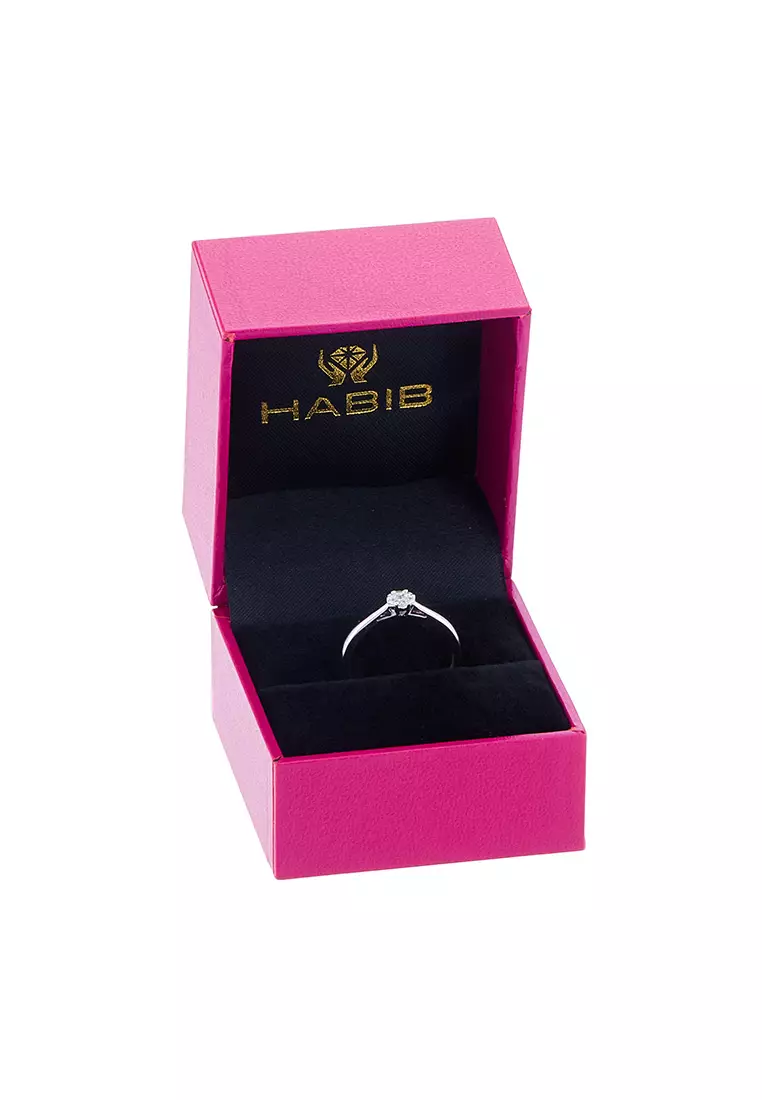 HABIB ADORE | Diamond Ring (A La Solitaire) in 375/9K White Gold 25697(R)-0.10
