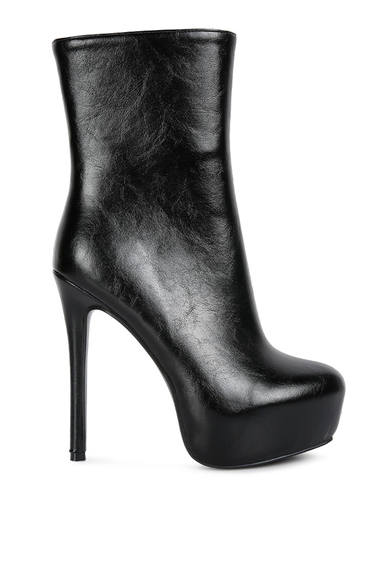 Black High Platform Stiletto Ankle Boot