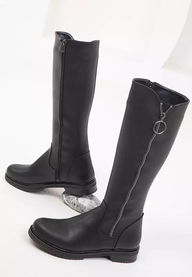 Side Zip Knee-High Boots