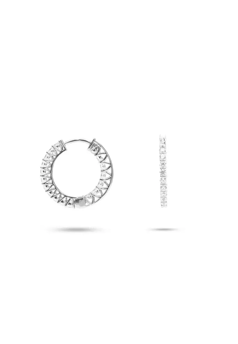Cz diamond hoop earrings on sale