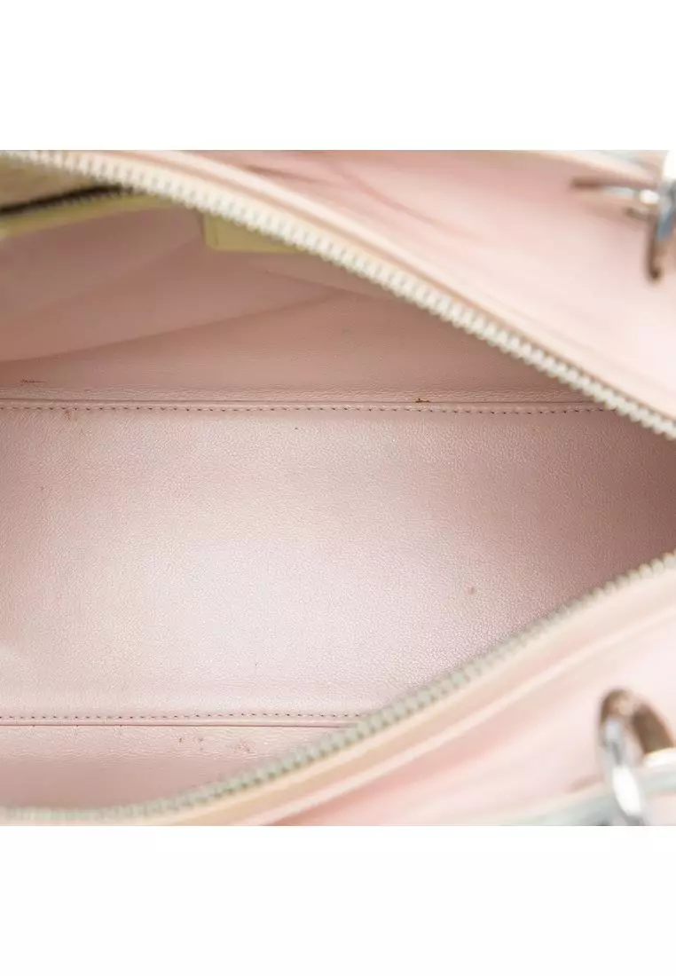 Pre-Loved Dior Medium Tricolor Lambskin Cannage Lady Dior