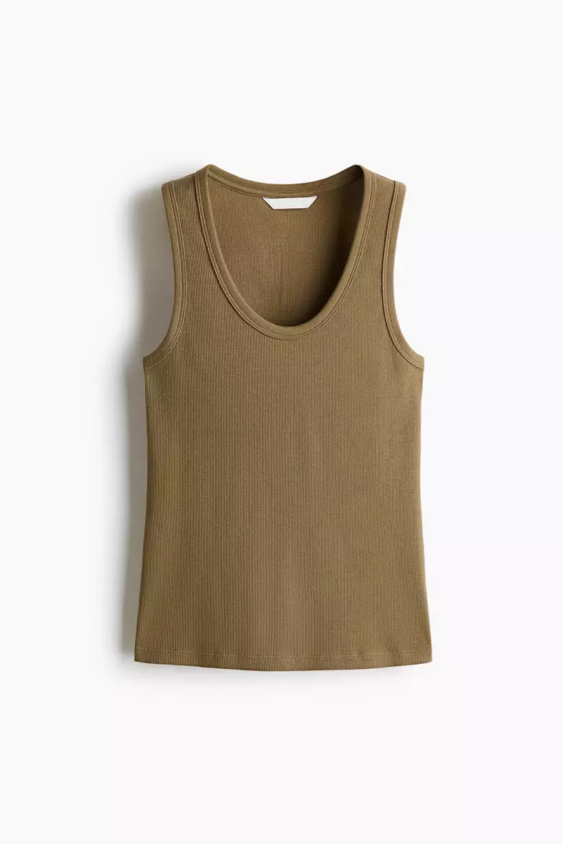 Ribbed cotton vest top