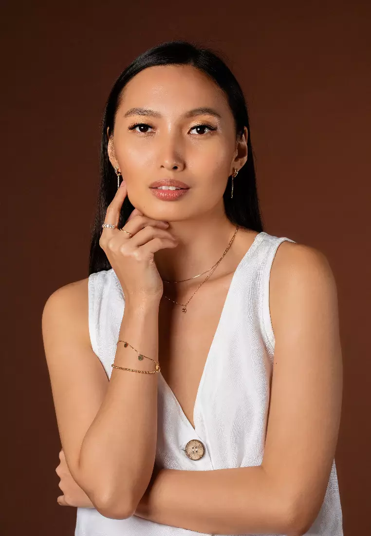 Birthstone Sphere Necklace Aquamarine (March) 14k Gold