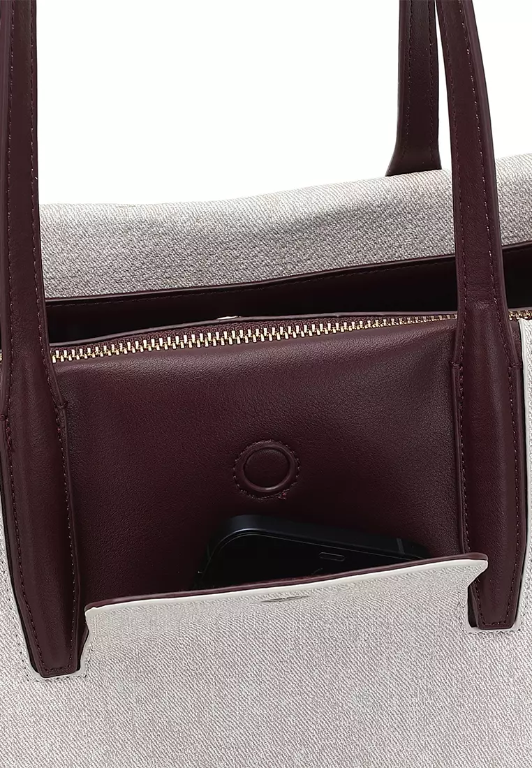 Women's Top Handle Bag / Sling Bag / Crossbody Bag / Shoulder Bag - White / Wine