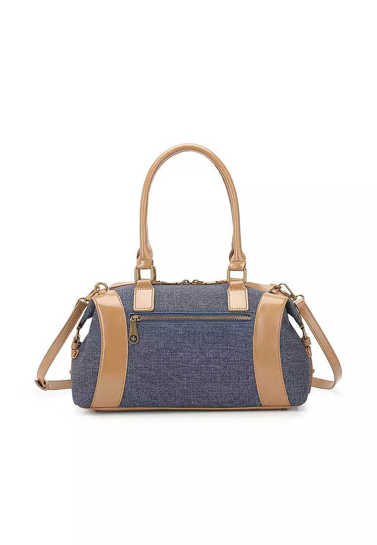 Women's Top Handle Bag / Sling Bag / Crossbody Bag / Shoulder Bag (Tas Tangan Wanita / Tas Selempang Wanita / Tas Bahu Wanita) - Biru / Cokelat