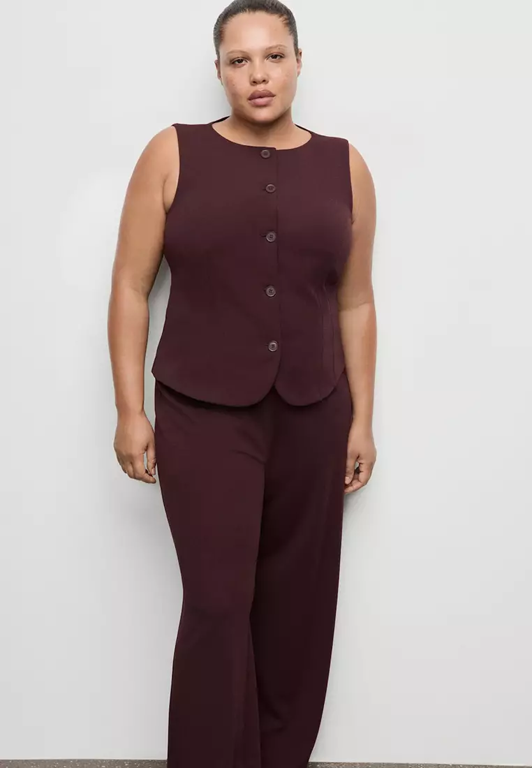 Straight Low-Rise Suit Trousers