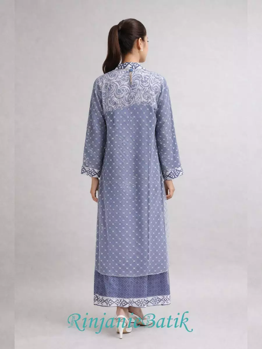 Rinjanie Batik - GMOT AS - Gamis Outer Raya Awan Sahaja - Batik Cap