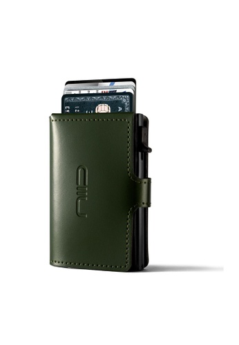 NIID green Anti Scratch ‧RFID‧Automatic Leather Mini Wallet - Green 8E20FAC263E01EGS_1