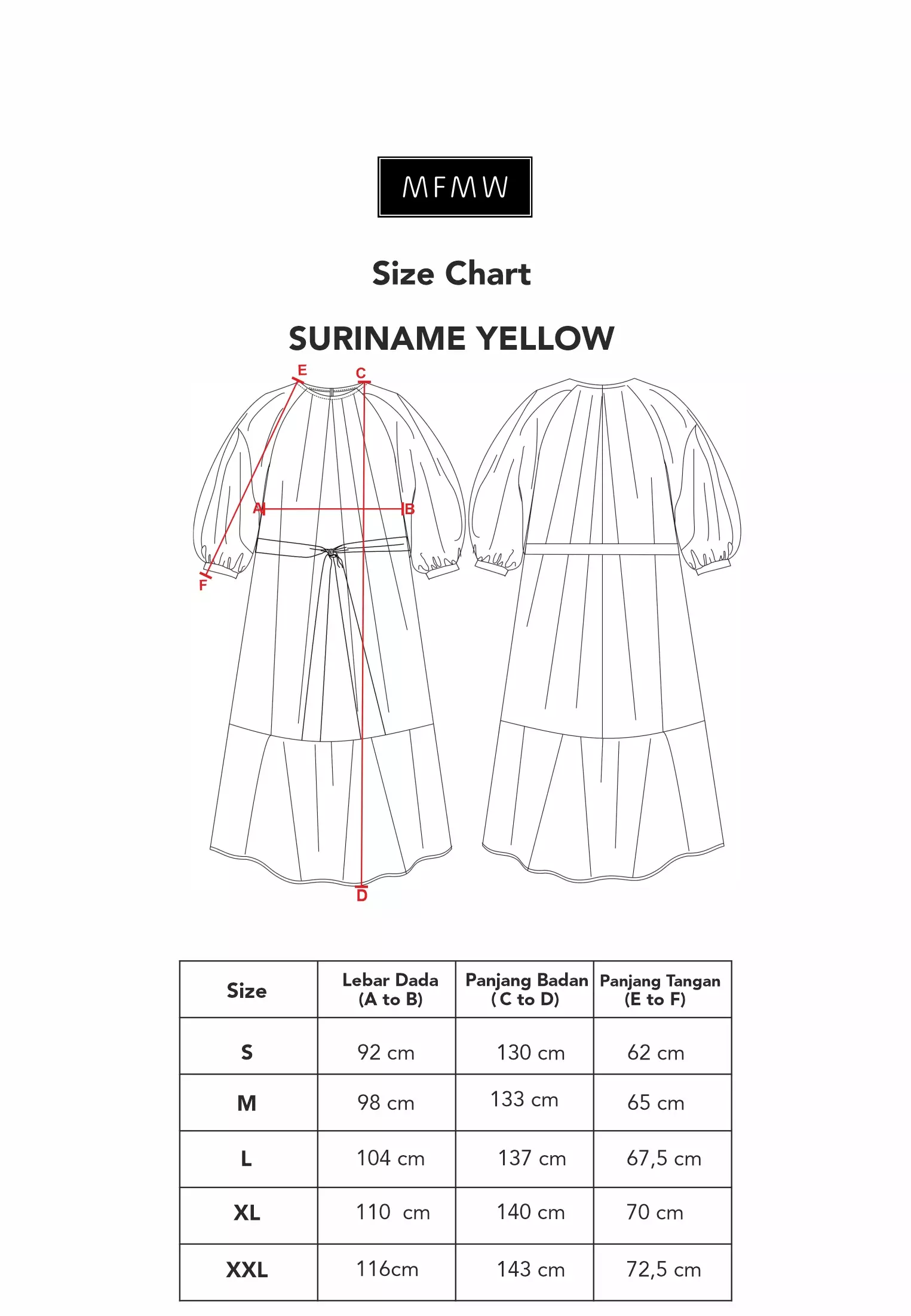 MFMW Suriname Dress Gamis Yellow Motif Bunga