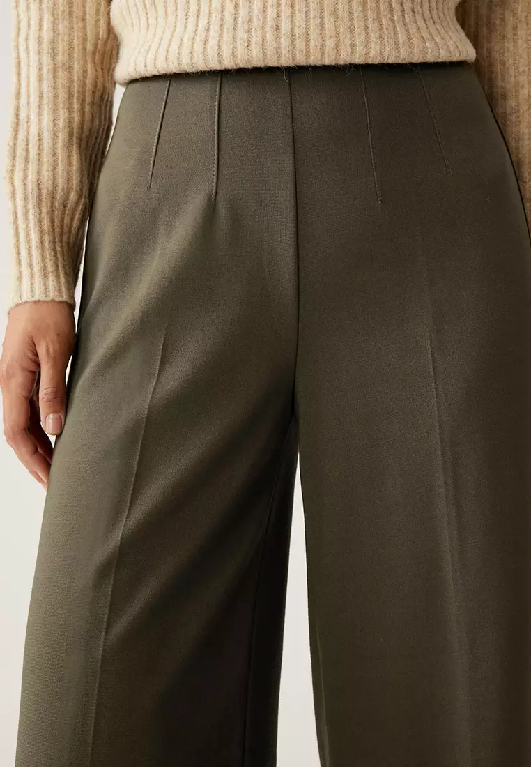 Jersey Wide Leg Trousers with Stretch