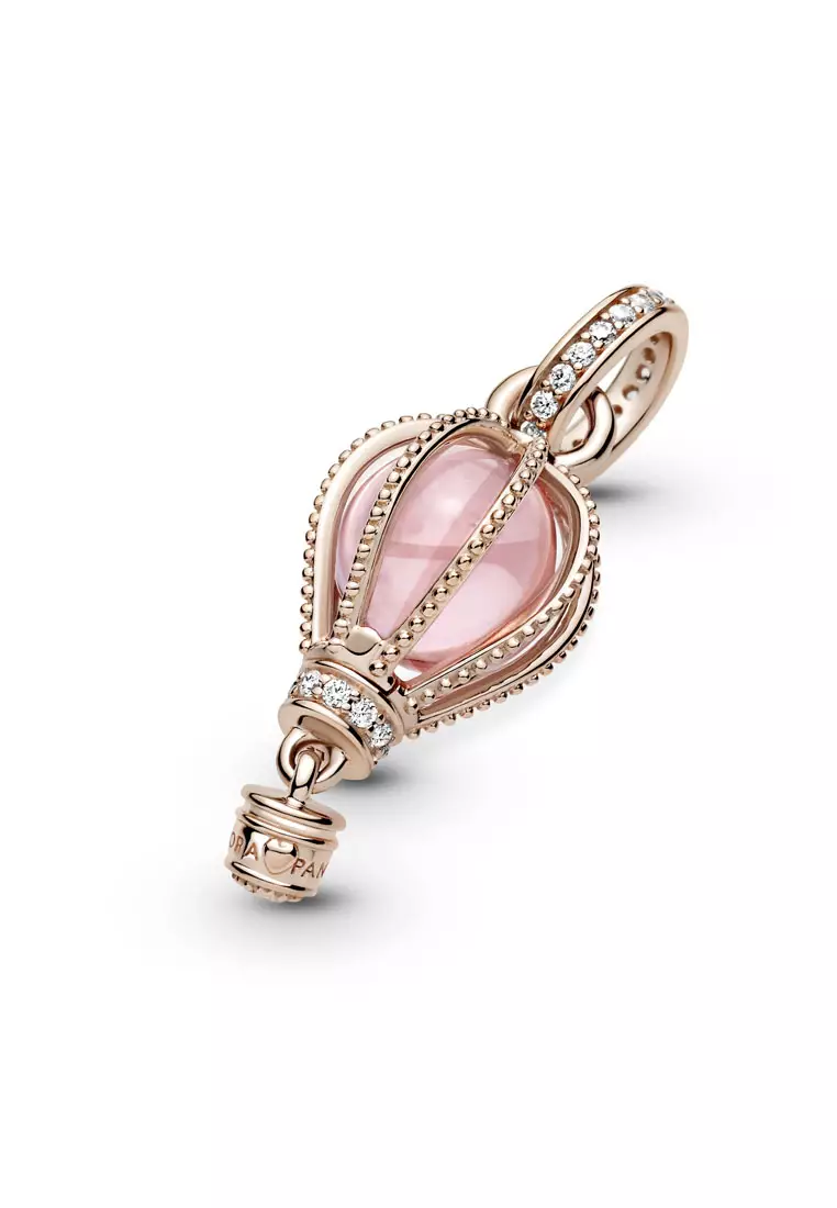Sparkling Pink Hot Air Balloon Dangle Charm