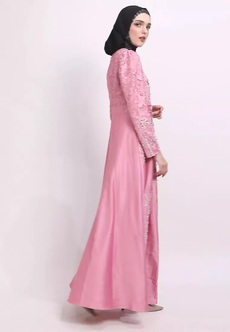 Bibiq Gamis Satin Brokat