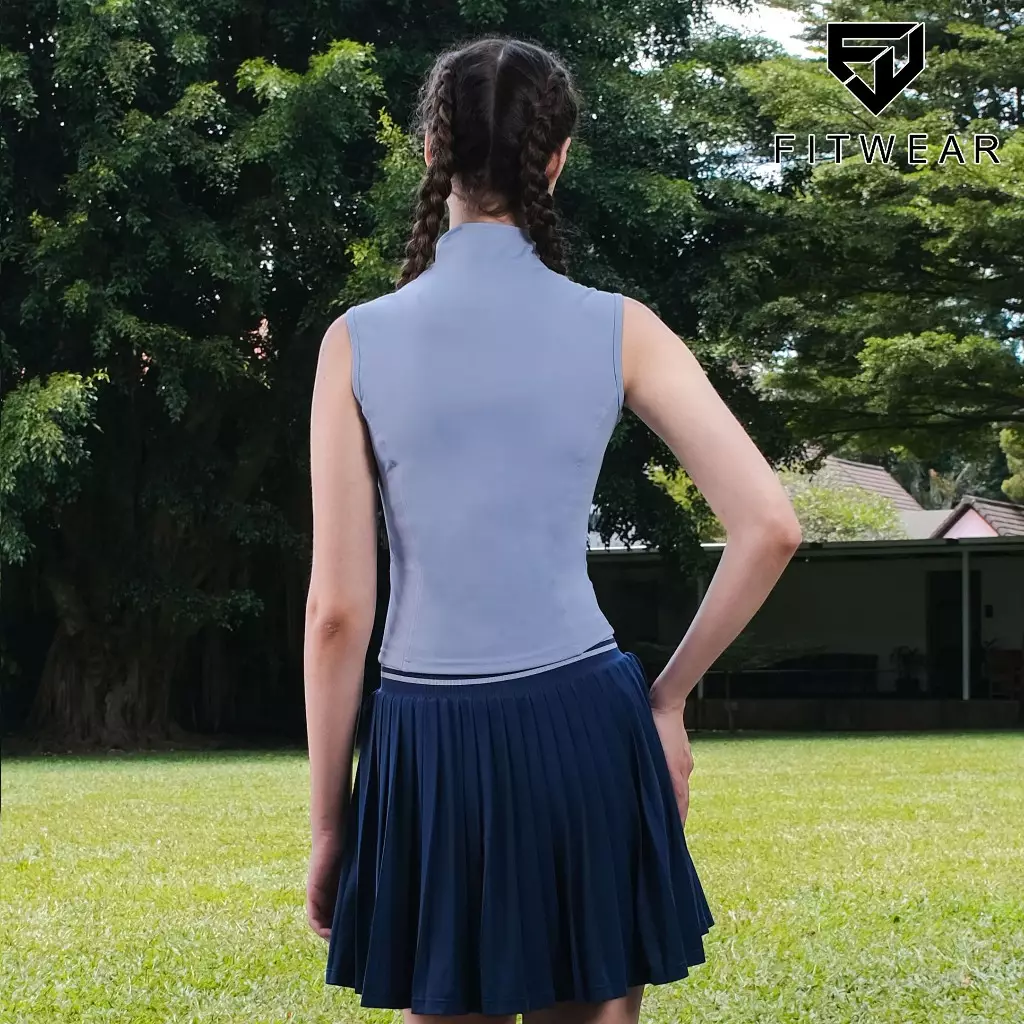 Fitwear Jaket Olahraga Padel Tenis Wanita ALIYAH SLIMFIT SLEEVELESS - BABY BLUE