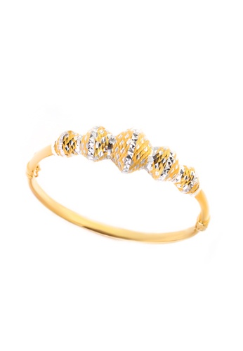 TOMEI gold TOMEI Razzmatazz with Magnolious Spectacle Bangle, Yellow Gold 916 (9L-DM-SG4441-2C) 1BC8DAC9762157GS_1