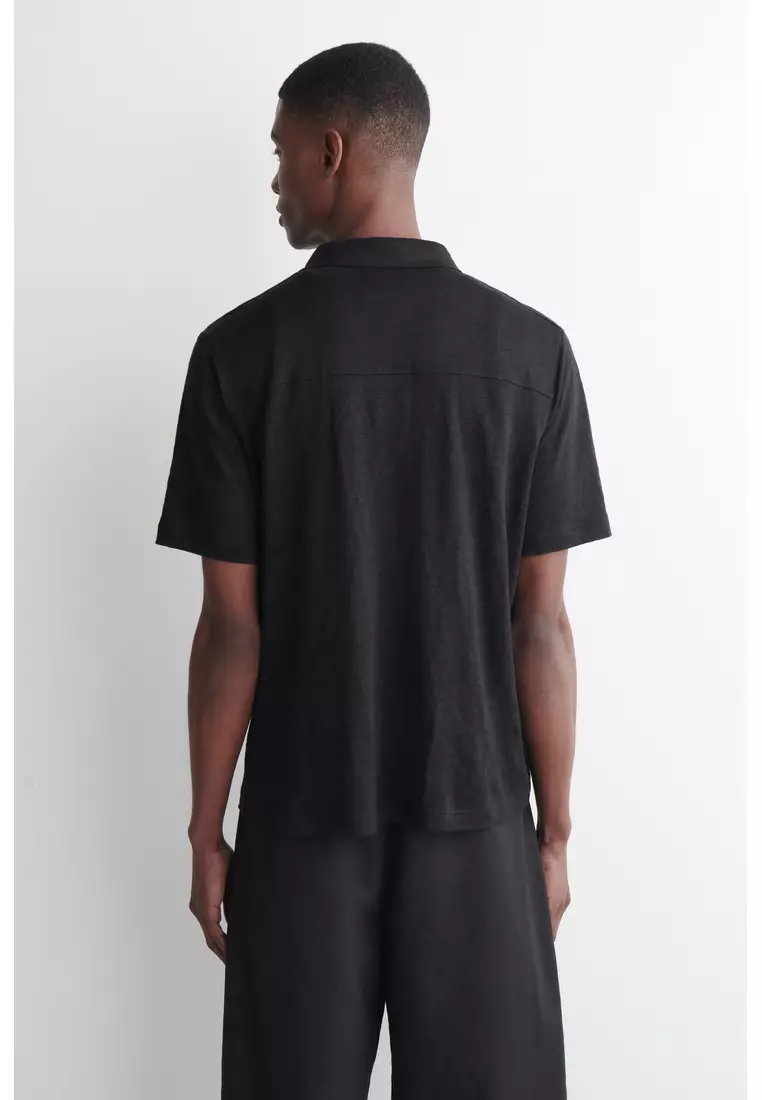 LINEN-JERSEY SHORT-SLEEVED SHIRT