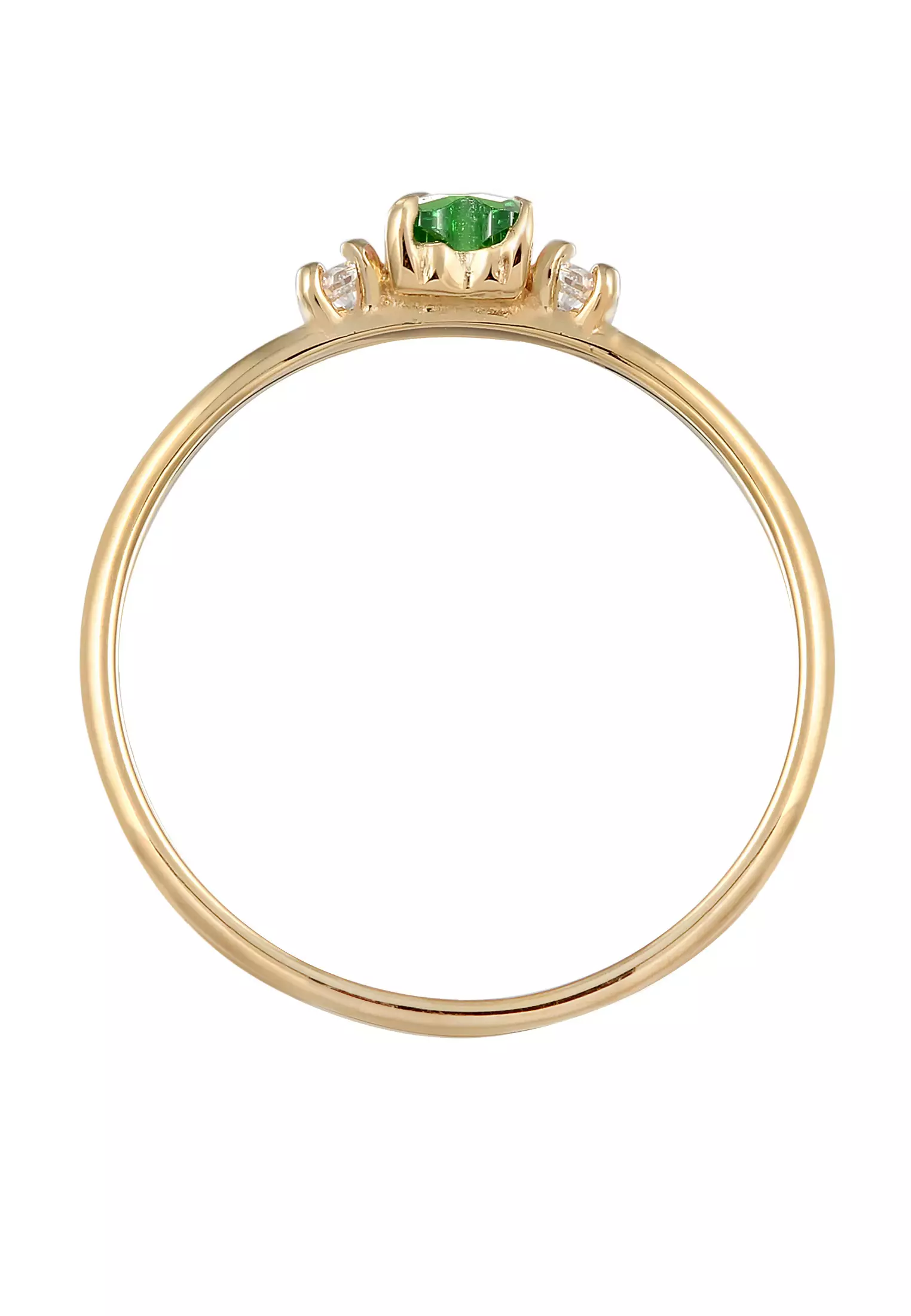 Ring Stones Heart Zirconia Crystals Gold Plated