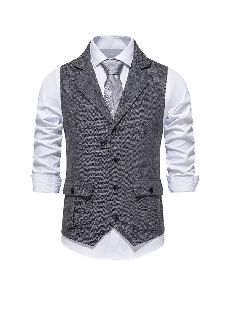 Buy HAPPY FRIDAYS Lapel Suit Vest ZQ1318M88 2025 Online ZALORA