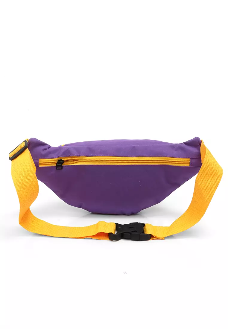 Noice Waisbag unisex Plain Casual Fashion Style Sport Large Storage Material Polyster ORIGINAL - Purple