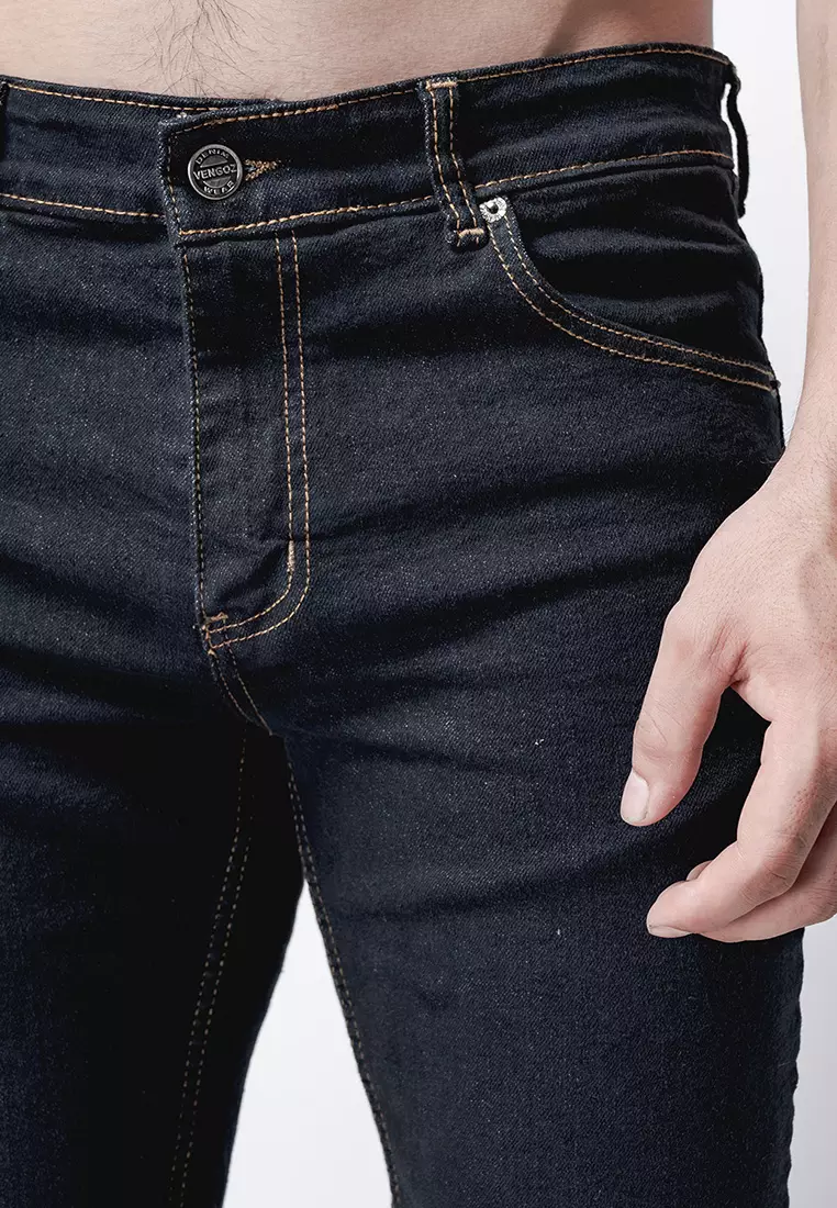 Slim Fit Jeans Black Golden