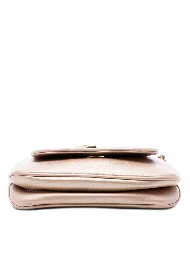 Pre-Loved Gucci Small Metallic Pebbled Calfskin 1973 Chain Crossbody