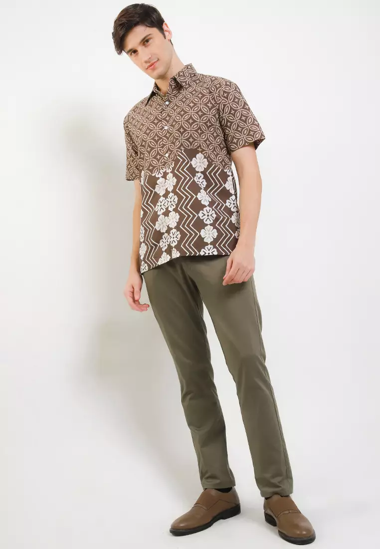 Belleza Kemeja Batik Premium Pria Casual Modern Lengan Pendek