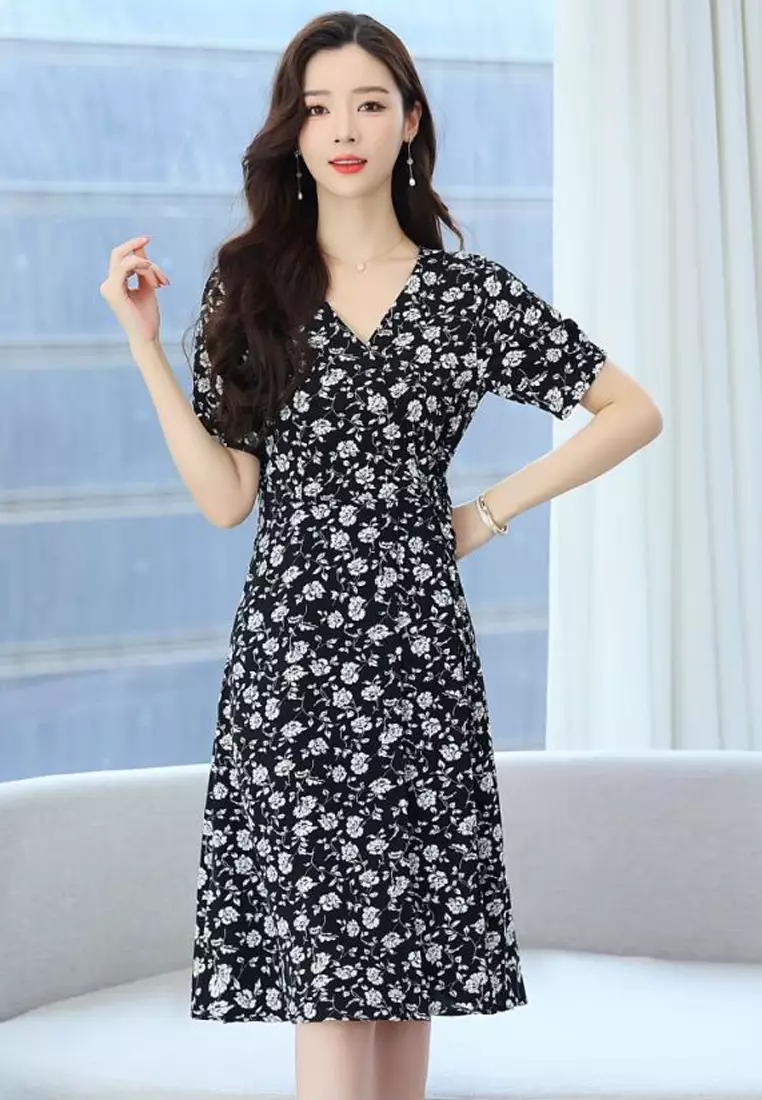 Buy Halo V Neck Floral Printed Dress 2025 Online ZALORA Philippines