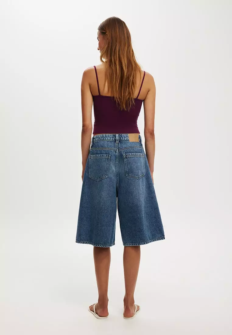 Lyocell Wide Denim Jorts