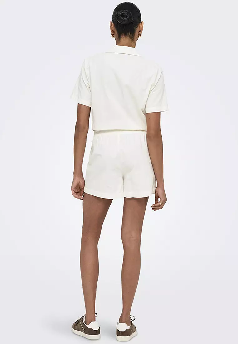 High Waist Embroidered Shorts