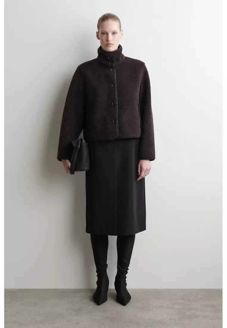 FUNNEL-NECK TEDDY JACKET