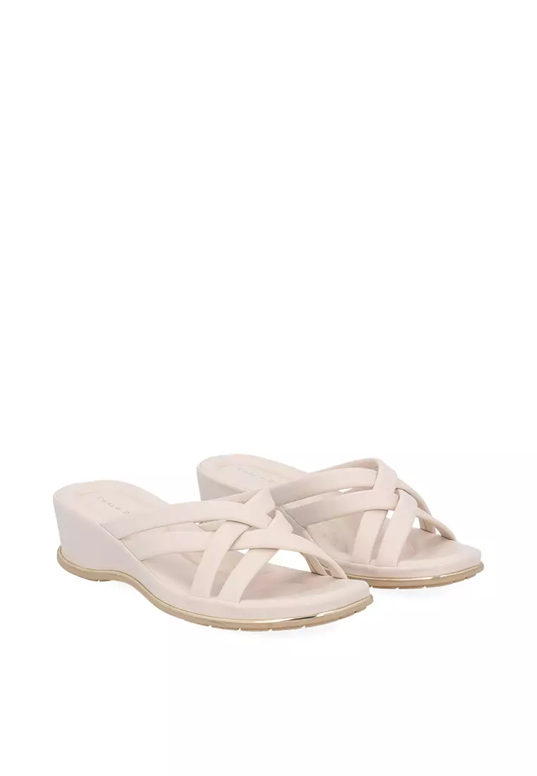 Beige CR Alaia Wedge Sandals