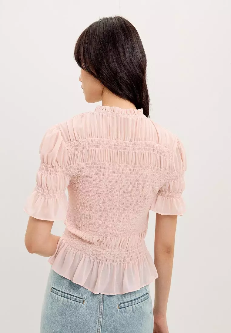 Ruched Peplum Blouse