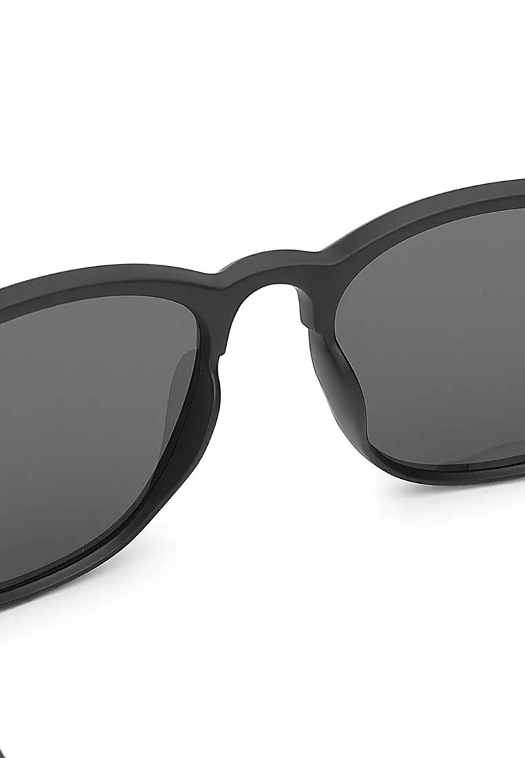 Unisex Polarized Wayfarer Sunglasses (Kacamata Hitam) - Hitam / Abu-Abu
