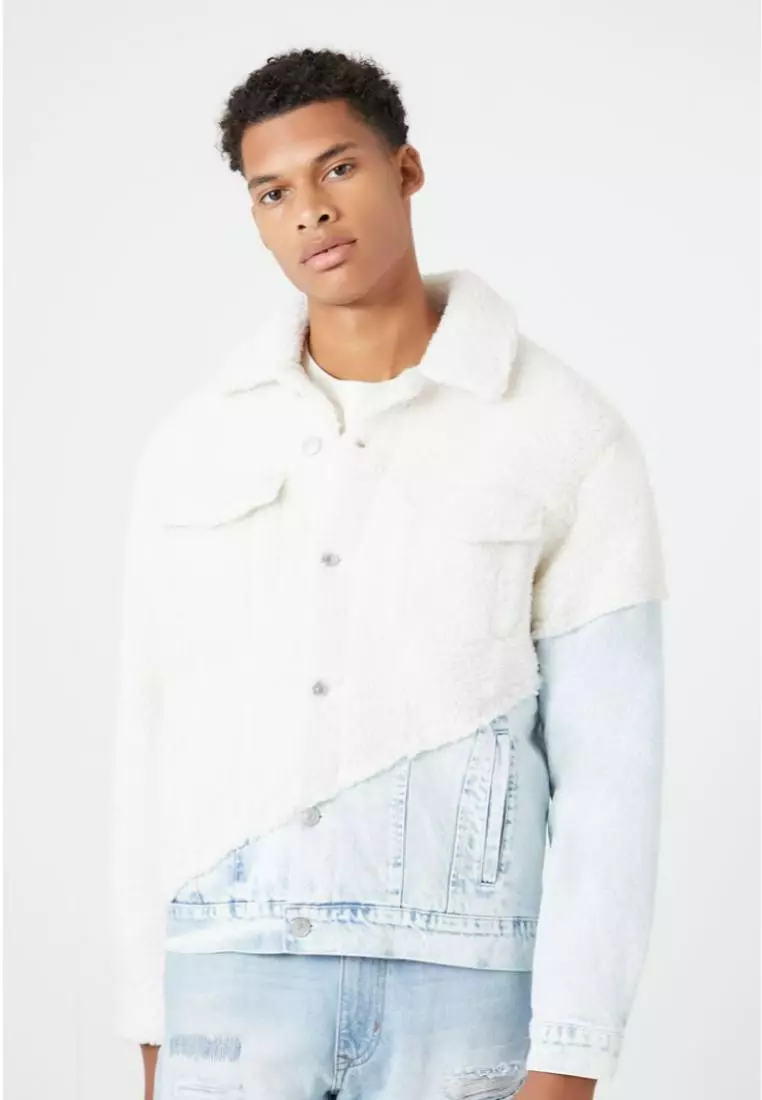 Faux denim jacket mens shop