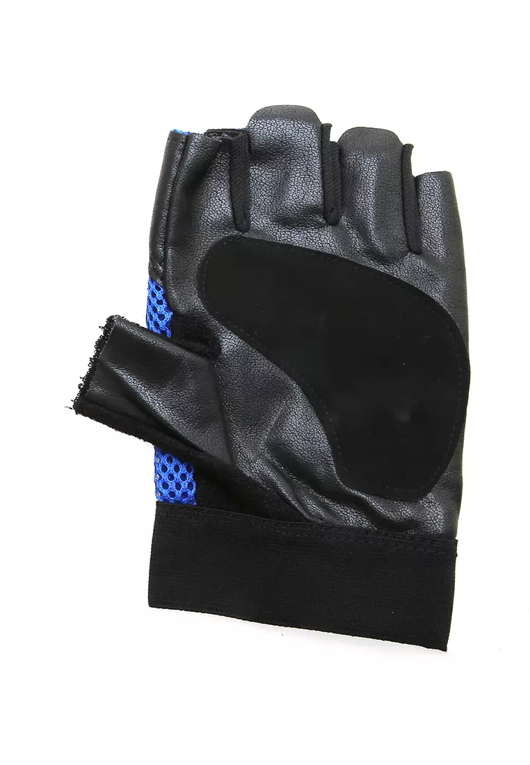 Ellard Sarung Tangan Unisex Half Finger Sport Gloves Material Leather ORIGINAL - Blue