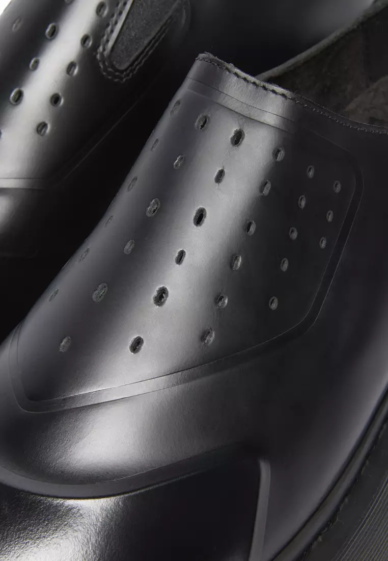 14XX VENT XX02 Smooth Leather Mules Black Sandals Men