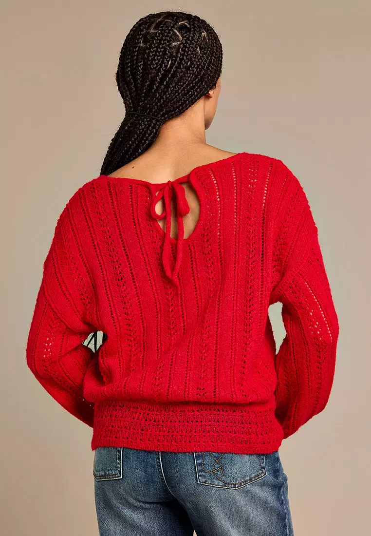 Arla-Bailey Red Wool Knit Top