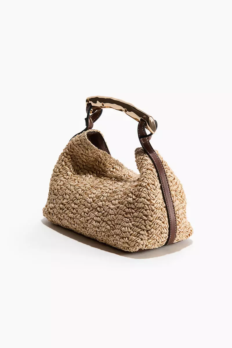 Metal-handle handbag